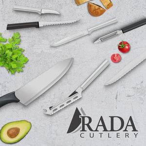 Rada Cutlery Cheese Knife Stainless Serrated Edge Steel Resin, 9-5/8  Inches, Black Handle