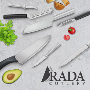 Rada Cutlery Serrated Paring Knife, Stainless Steel Spear Tip Parer Knives  for Saw-Cutting Action, Solid Aluminum Handle 