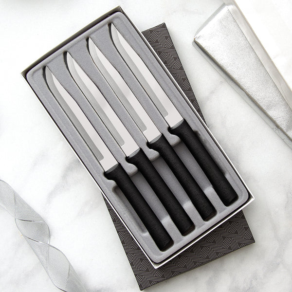 Rada Cutlery S55 4-Piece Utility Steak Knife Set Aluminum Handles