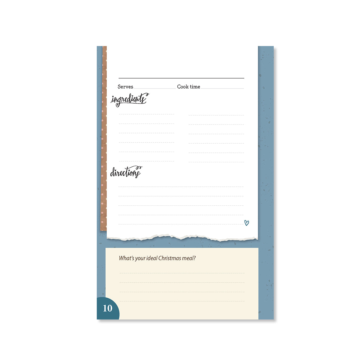 A sample page showing a space to write a recipe. What&#39;s your ideal Christmas meal?