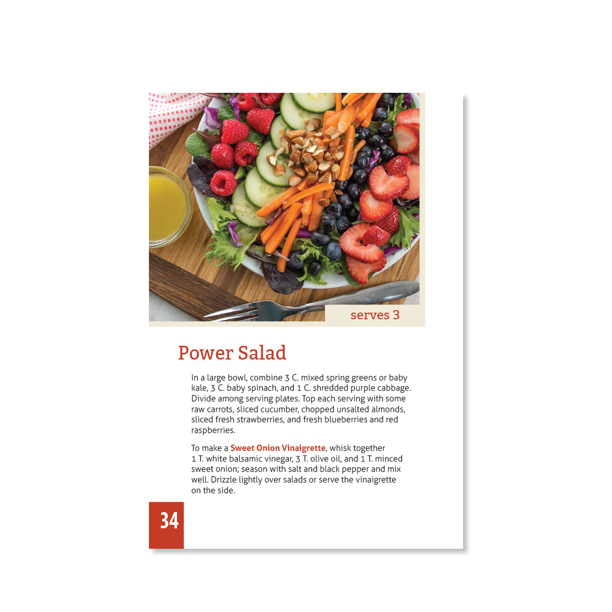 Sample page showing a recipe for Power Salad