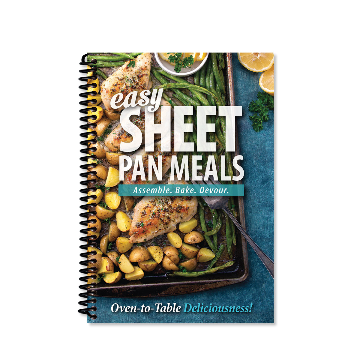 Front cover of Easy Sheet Pan Meals. Assemble. Bake. Devour.