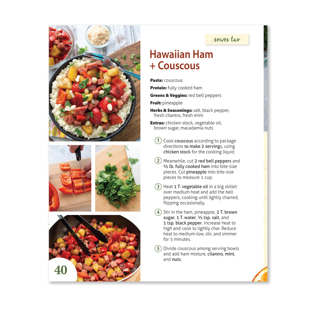 Hawaiian Ham Couscous is packed with flavorful protein, greens and veggies, fruit, herbs and seasonings