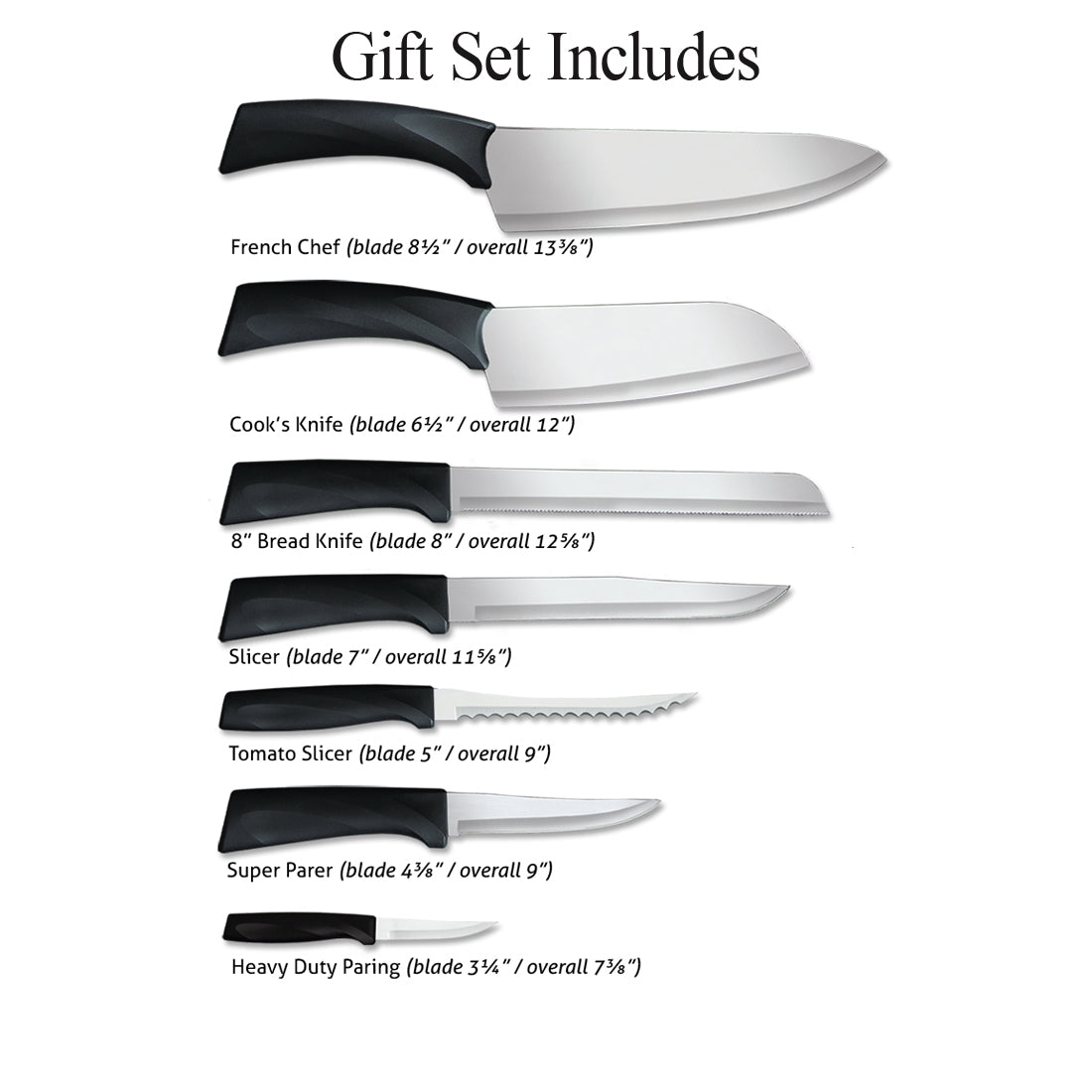 Rada Cutlery Knife Set Oak Knife Block 7 Stainless Steel Culinary Knives