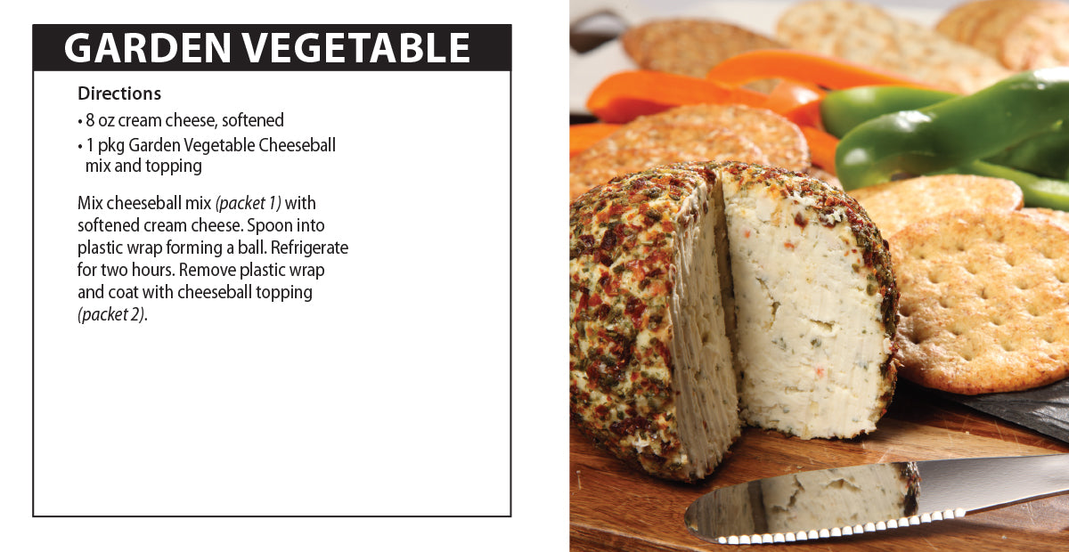 Garden Vegetable Cheeseball directions.