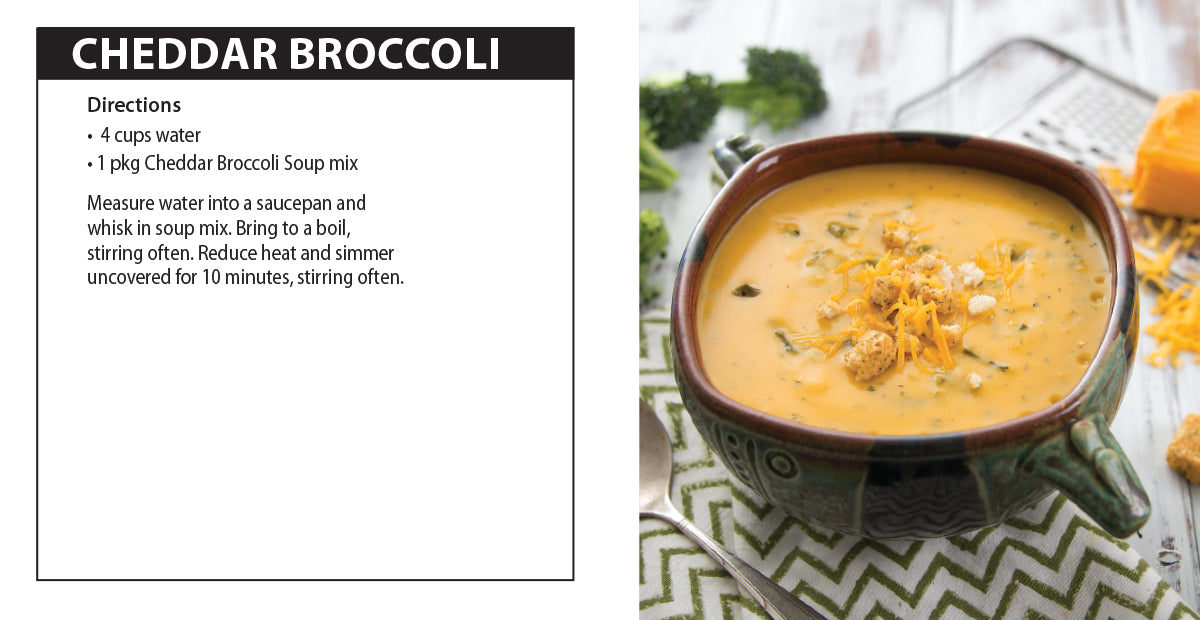 Cheddar Broccoli Soup directions.