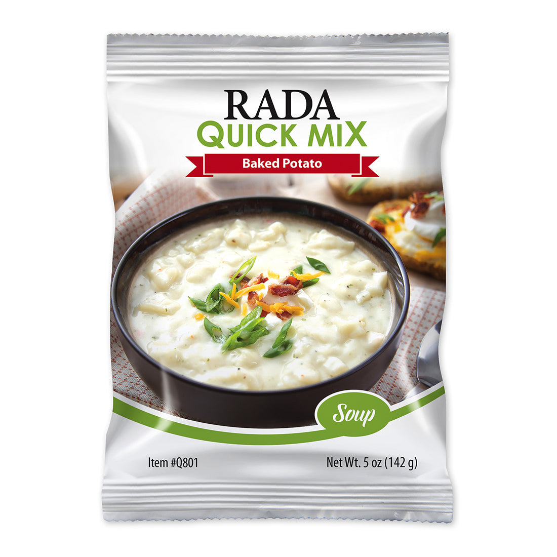 A packet of Baked Potato Soup quick mix