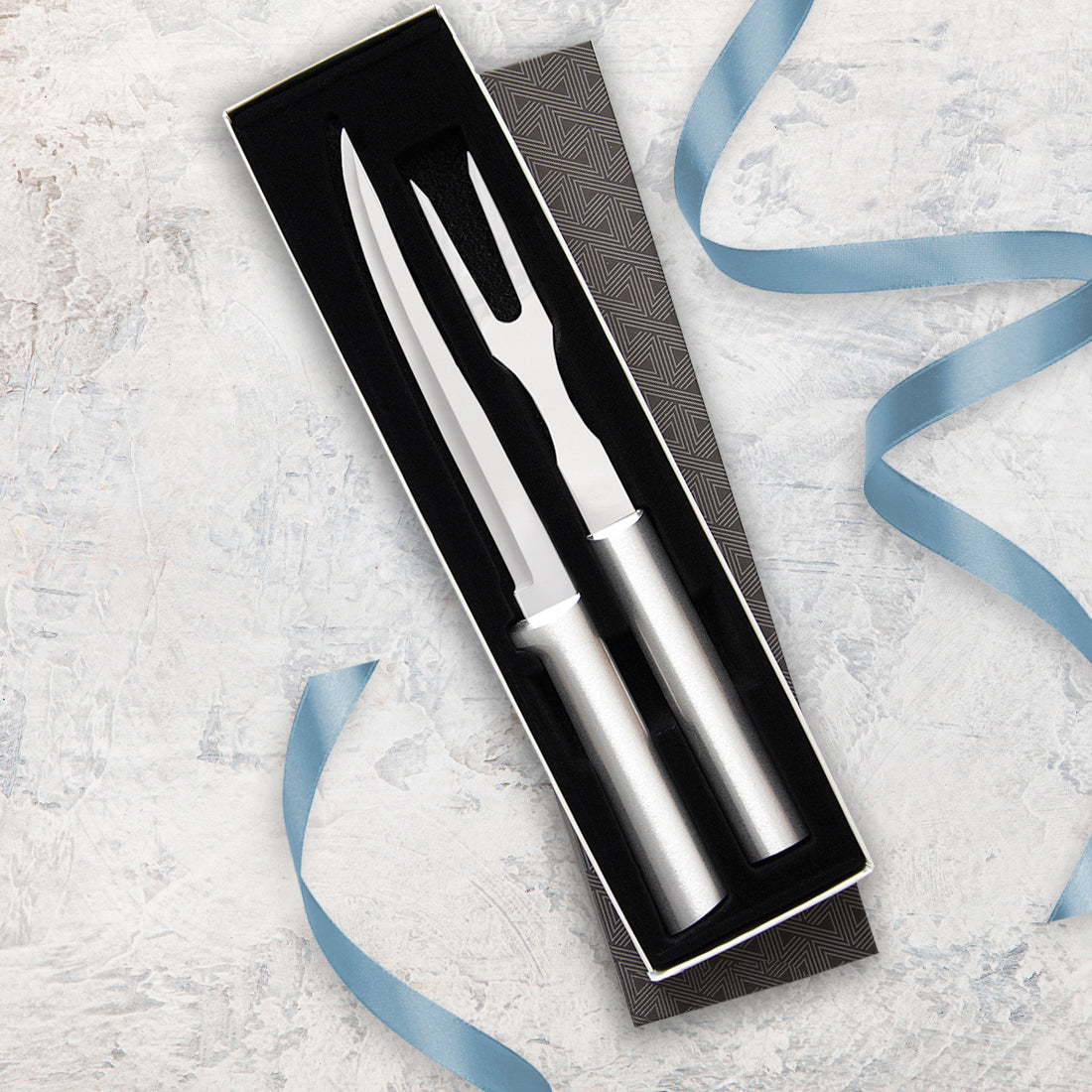 Rada Cutlery Knife Set Stainless Carving Fork Aluminum Handle 6 Piece USA 