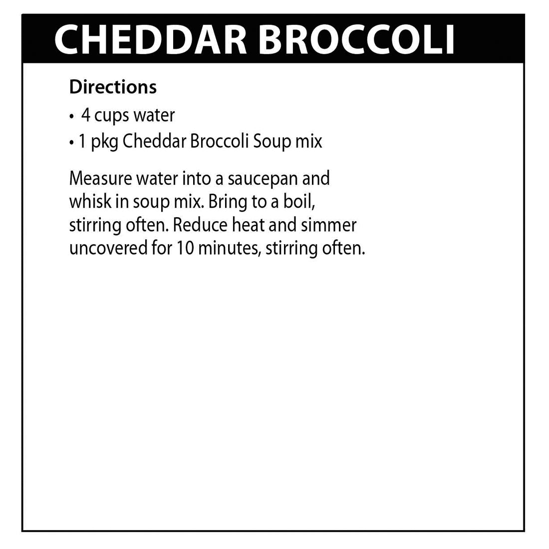 Cheddar Broccoli Soup directions