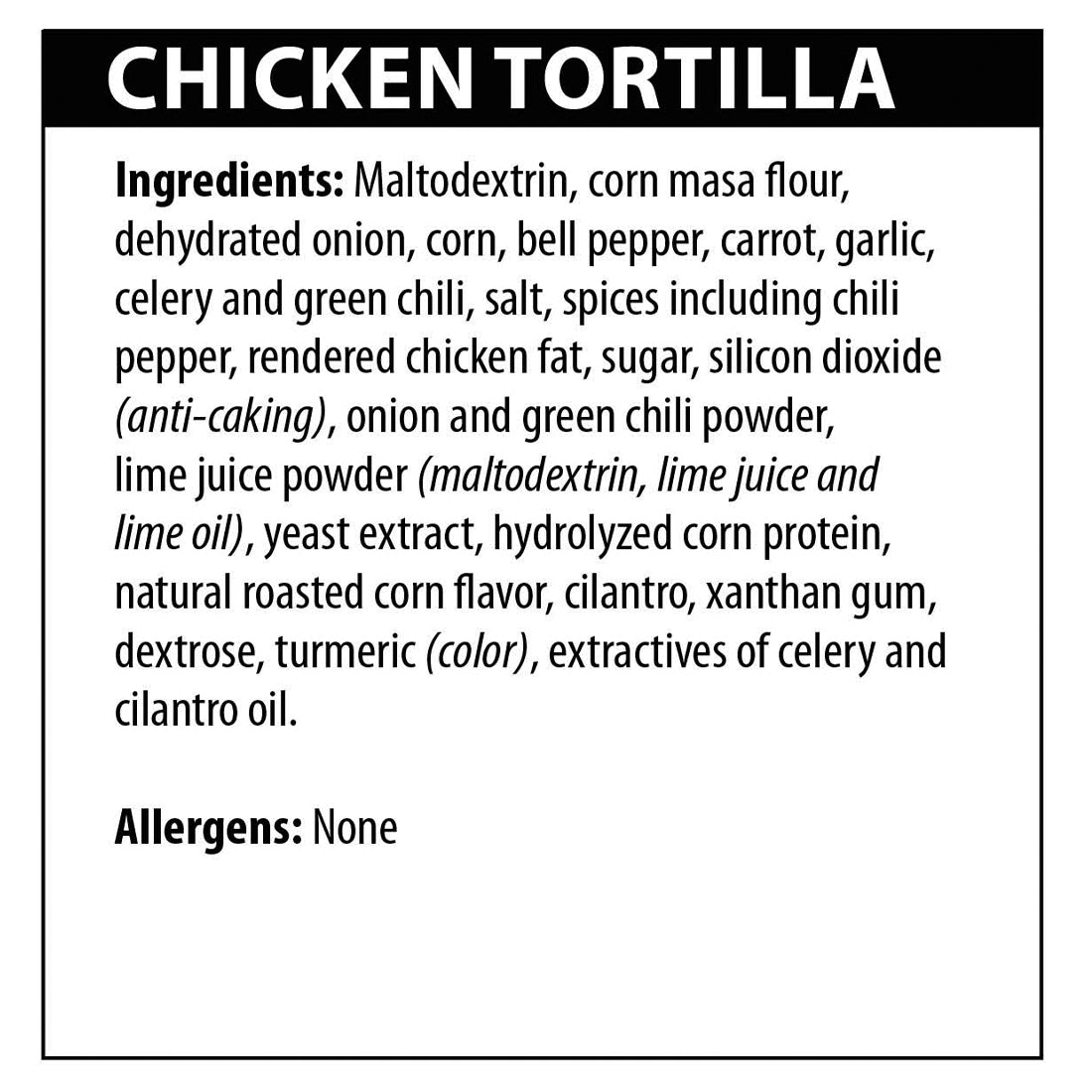Chicken Tortilla Soup ingredients list
