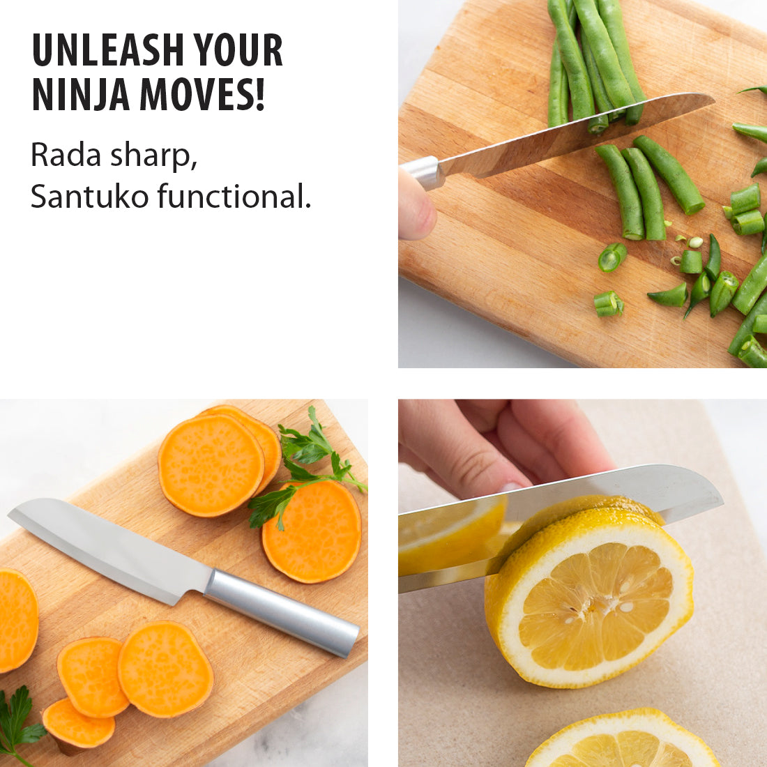 Rada Cutlery Cook's Starter Kit 4-Piece Set – Includes Super  Parer, Cook's Knife, Cook's Utility Knife With Brushed Aluminum Knife  Handles Plus Quick Edge Knife Sharpener: Home & Kitchen