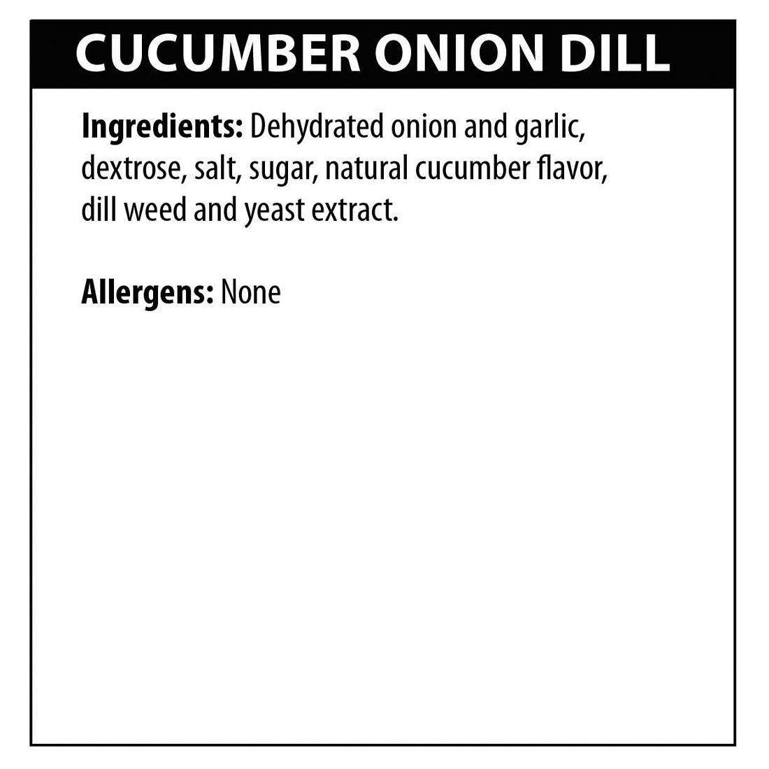 Cucumber Onion Dill Dip ingredient list