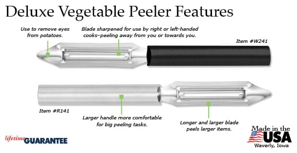 Rada Cutlery Deluxe Vegetable Peeler – Stainless Steel Blade With Aluminum  Handle, 8-3/8 Inches