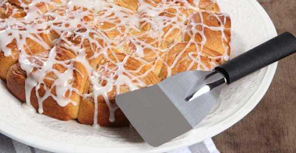 The black handled mini server on a plate of fresh