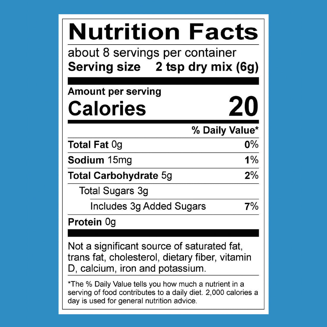 Sweet Hot Pepper Jelly mix nutrition facts. About 8 servings per container. Serving size 2tsp dry mix