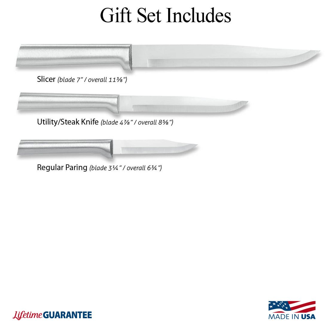 Rada Cutlery Housewarming Knife Gift Set 3 Piece Stainless Steel