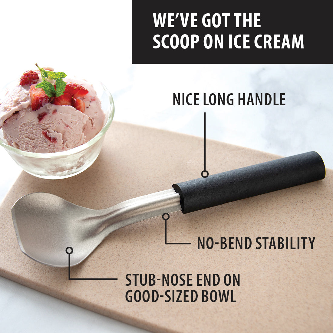 Ice Cream Scoop  Large Stainless Steel Scoop - Rada Cutlery