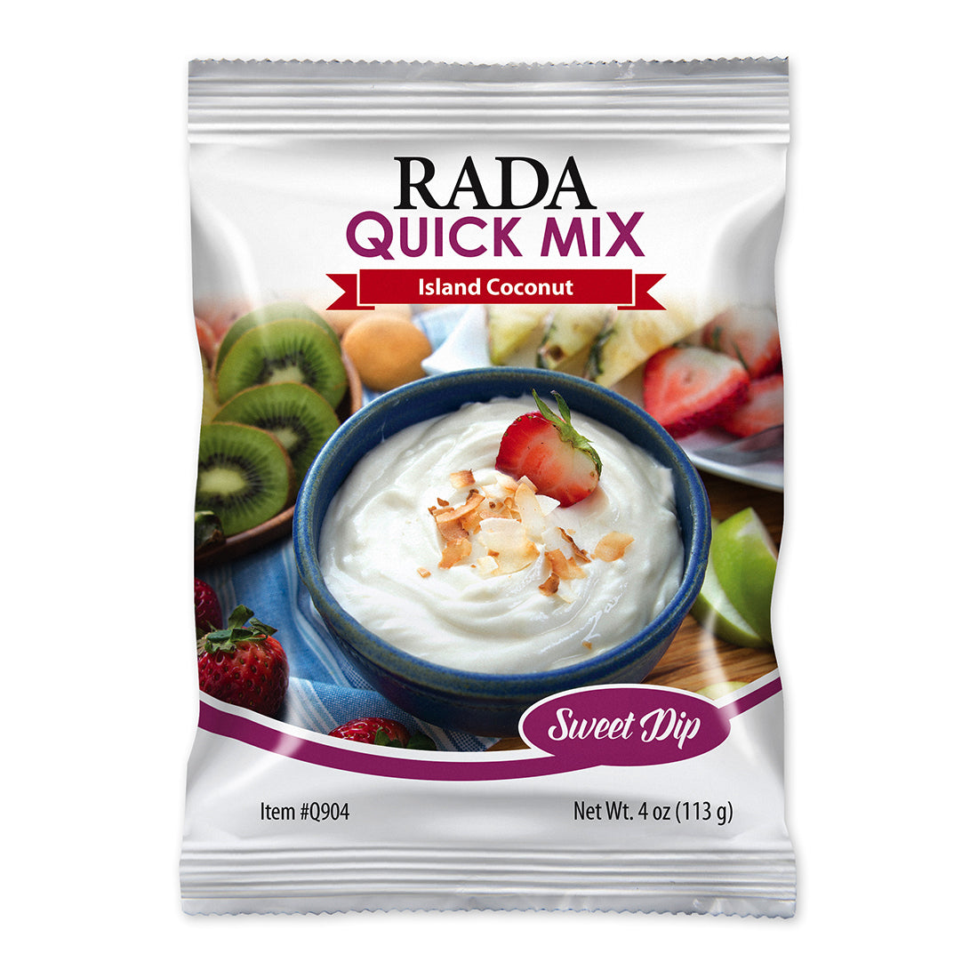 A packet of Island Coconut Sweet Dip quick mix. 