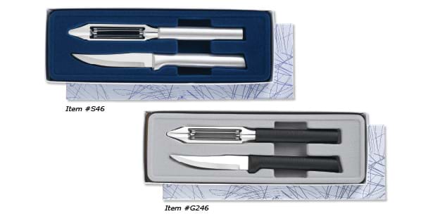Rada Cutlery 3-Piece Basics Knife Gift Set Kitchen Knives Stainless Steel Resin, A, Black Handle, Silver