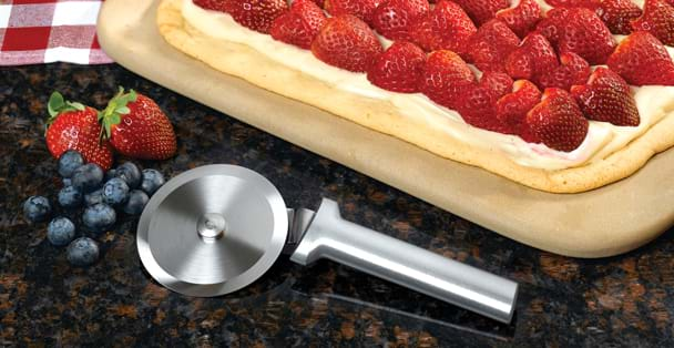 Rada Cutlery Pizza Cutter 3 Inch Stainless Steel Wheel With Aluminum Made  in the USA, Silver Handle