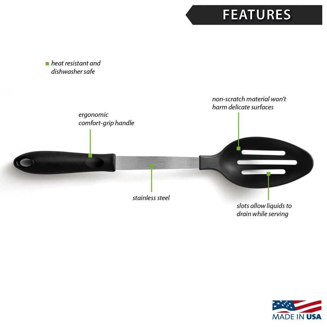 Pampered Chef MINI SERVING SPATULA - Strong BLACK Nylon Handle