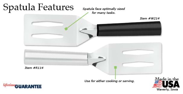 Rada Cutlery Serving Stainless Steel Spatula Server Made in The USA, 1,  Stainless handle