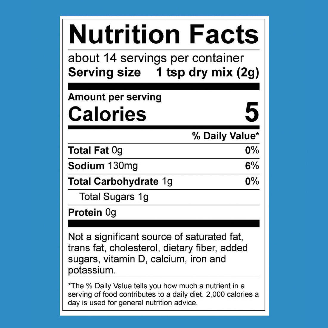 Spinach Artichoke Dip nutrition facts. About 14 servings per container. Serving size 1tsp dry mix (2g)