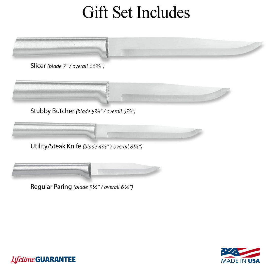 Rada Cutlery Wedding Register Knife Gift Set – 4 Stainless Steel Culinary